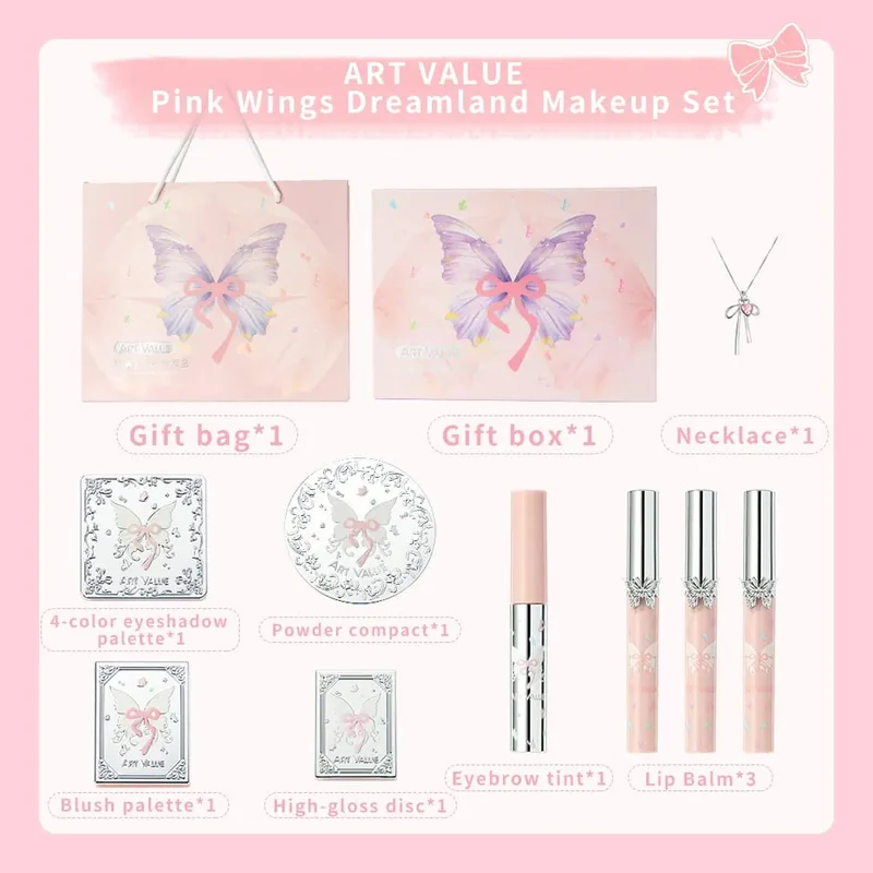 ART VALUE Makeup Sets Include 3 Lipgloss Tint 1 Blush 1 Eyebrow Tint 1 Eyeshadow Palette 1 Pressed Powder 1 Highlighter Powder — image 5