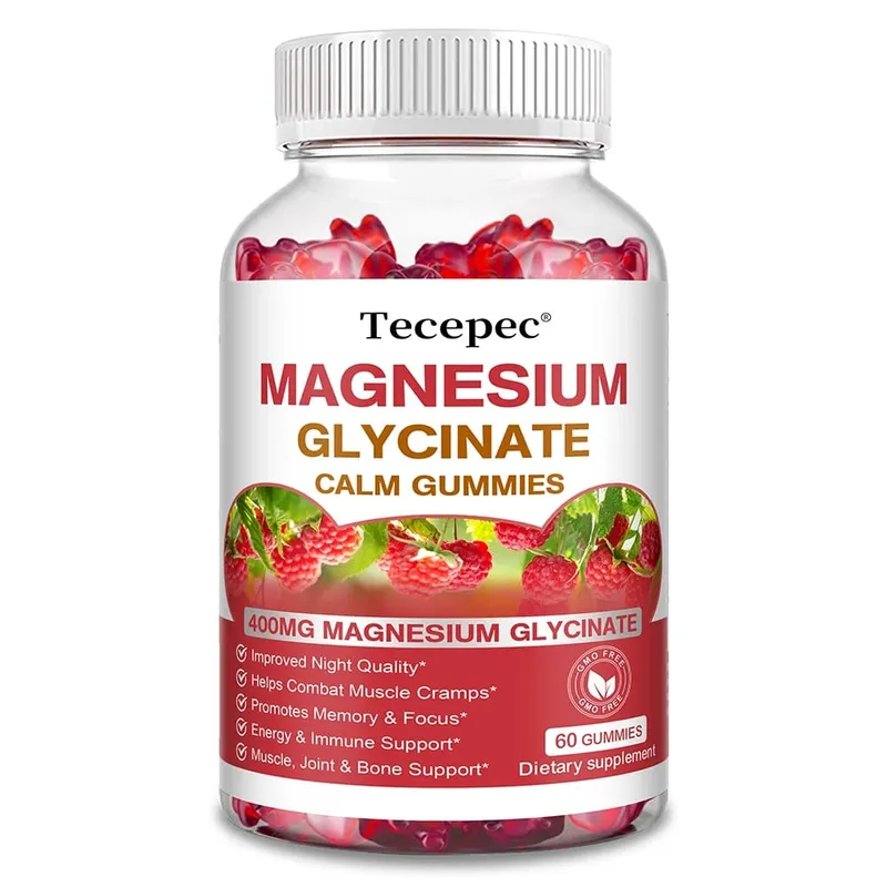 Magnesium Glycinate Gummies - Tillskott för vuxna som hjälper avslappning främjar hjärthälsa och stöder benmärgs- och ledhälsa