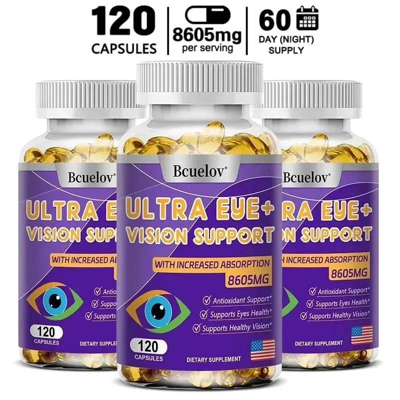 Eye Vitamins with A Blend of Lutein Zeaxanthin and Bilberry Extract for Macular Fatigue Dry Eyes and Vision Health in Adults