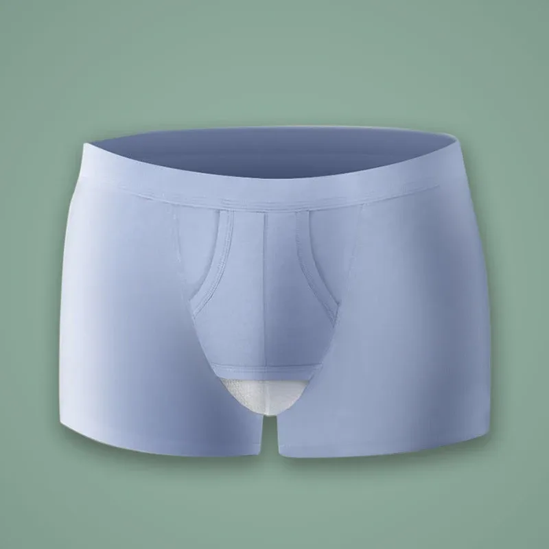 Man Breathable Underwear Penis Pouch Open Hole Boxer Sexy Comfortable Soft Underpants Lingerie Prolong Sex Time Improve Briefs