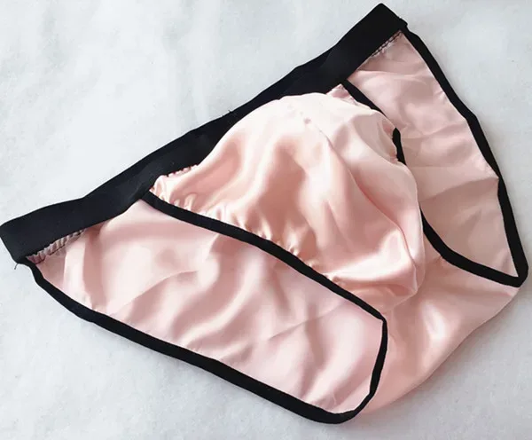 100% Mulberry Silk Men Briefs Bikini Design T-Shaped Panties Half T-Back