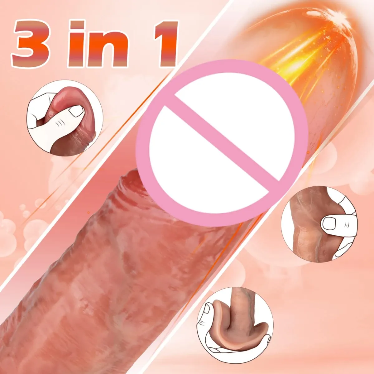 Thrusting Realistic Dildo Sex Toy for Woman Men Wireless Telescopic Dick Masturbator Huge Soft Vibrator Penis G Spot Vagina Anal