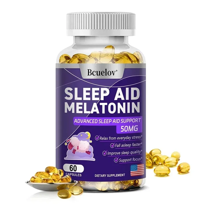 Bcuelov Melatonin Dietary Supplement for Promotes Relaxation and Sleep Health 25mg 30/60/120 Capsules Vegan | Gluten Free — image 9