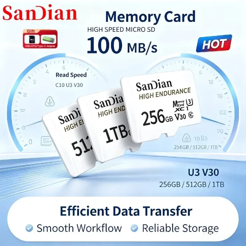 Original Micro TF SD Memory Card Class 10 128GB 256GB U3 V30 High Speed Flash Memory Card A2 4K Video for Samrtphone PC Camera — image 1