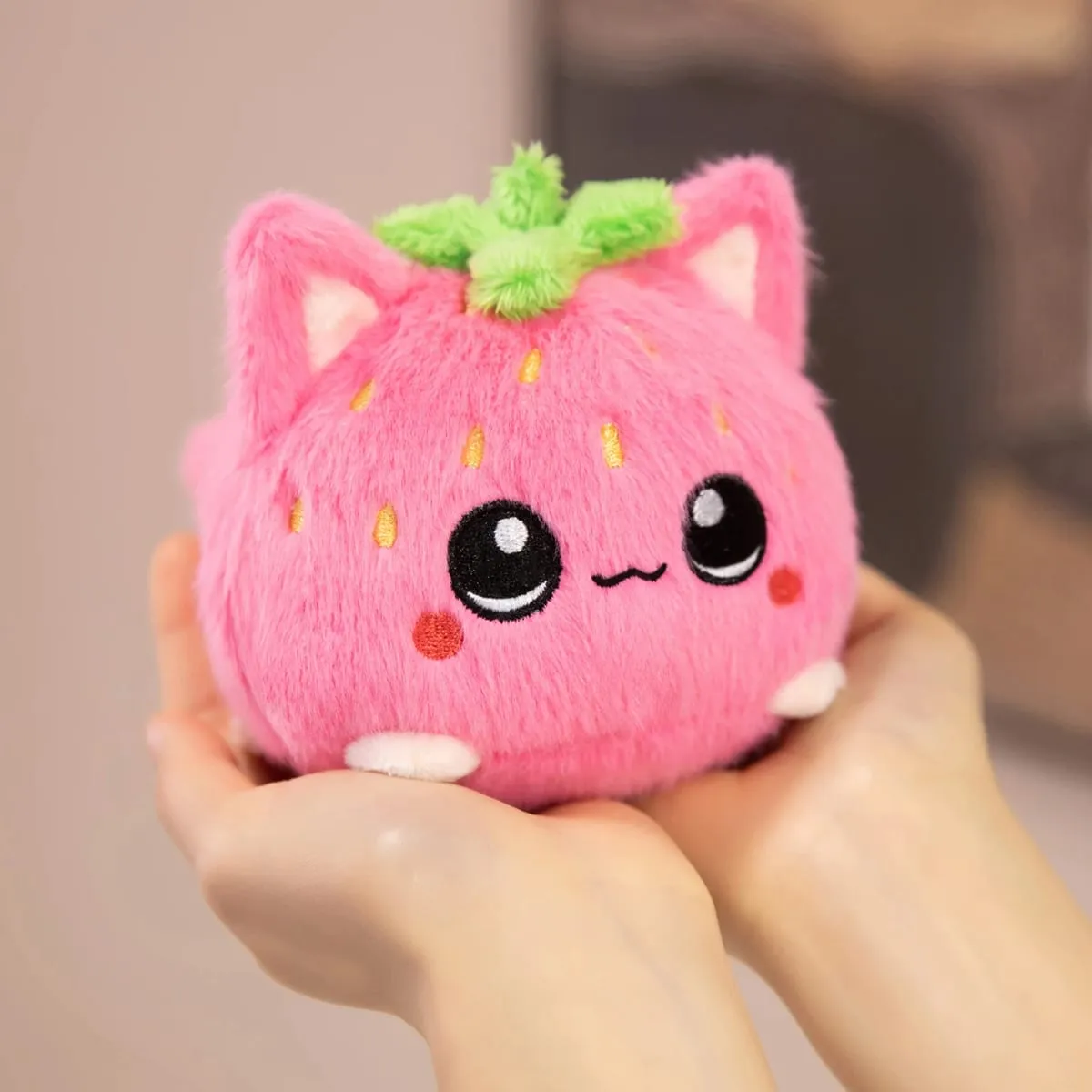 Lovely Strawberry Cat Soft Stuffed Throw Pillow Cat Lovers Cute Funny Home Decoration Kids Friends Office Workers Birthday Gifts — image 4