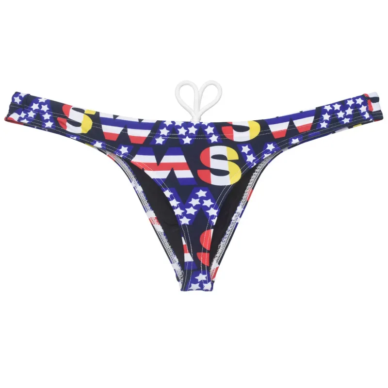 Sexy Swim Thong Men's Swimwear Bikini Briefs Drawstring Quick-dry Elastic Underwear Pouch Beach Tangas Surfing Poolside