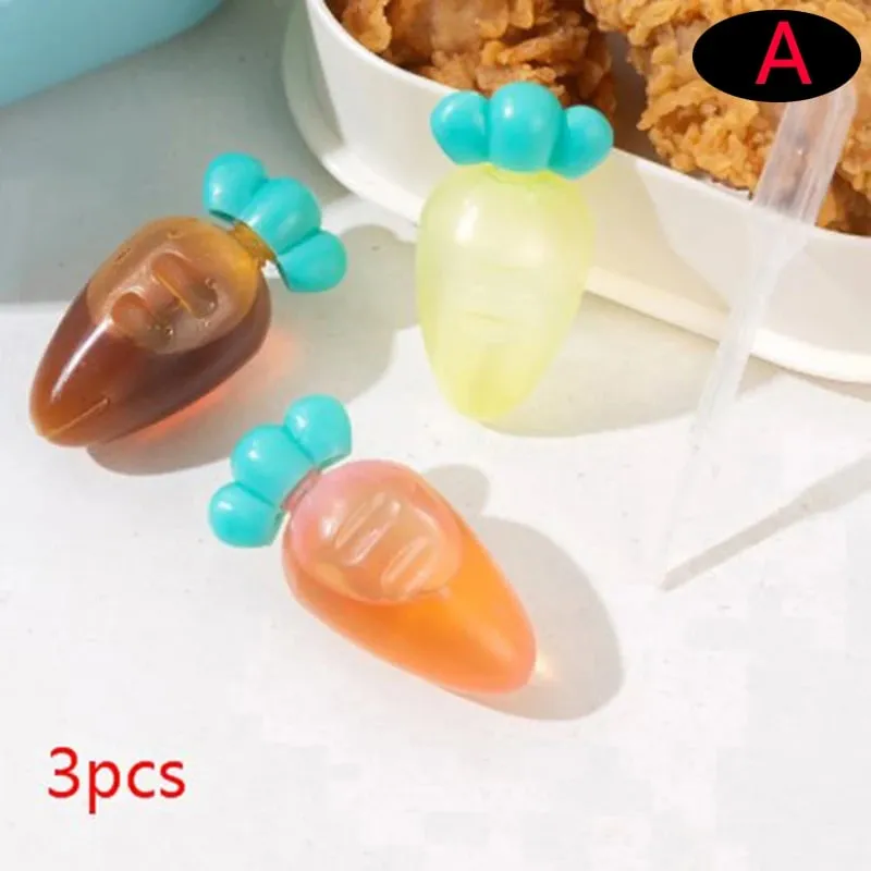 1/2/3/4pcs Mini Lunch Box Accessories Cute Pattern Sauce Box Squeeze Bottle Cartoon Tomato Honey Condiment Container For Kids — image 3