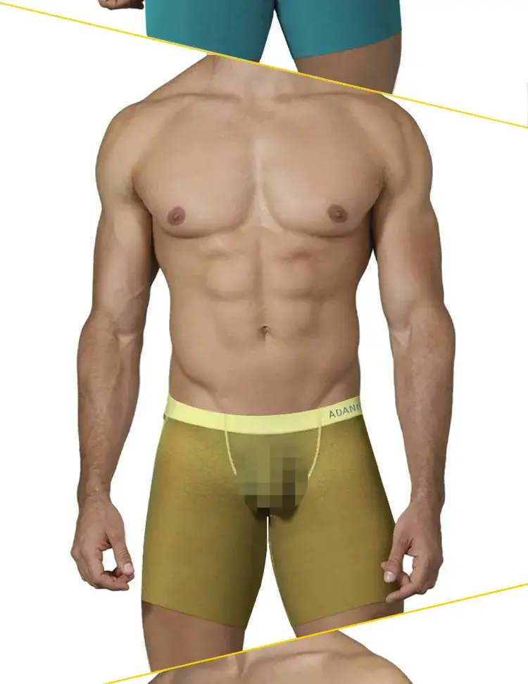 Sous-vêtements Ultra-fins pour hommes, Boxer Long, short rafraîchissant en soie glacée, sous-vêtements transparents pour Fitness, maille sans couture, 0.01mm — image 4