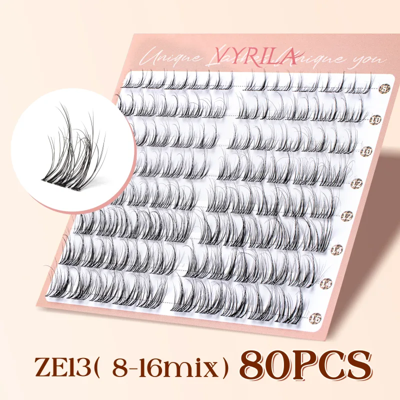 Lash Clusters 0.05mm PBT Fiber Eyelash Clusters 0.1mm Superfine Invisiband D Curl Diy Lash Extension 8-16mm Individual Lashes