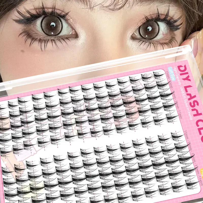 DIY False Eyelash Extensions C Curl 11-15mm Mixed Length Hare Style Reusable Easy to Create Charming Eye Makeup
