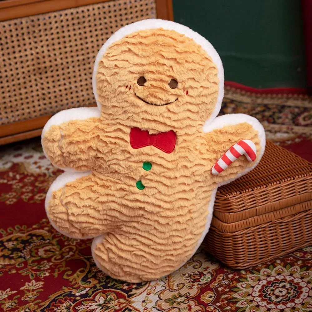 Leuke creatieve vorm Kerstkussen Zacht gevuld Comfortabel Gingerbread Man Kussen Seizoenspatroon Taille Kussen Home Decor — image 3