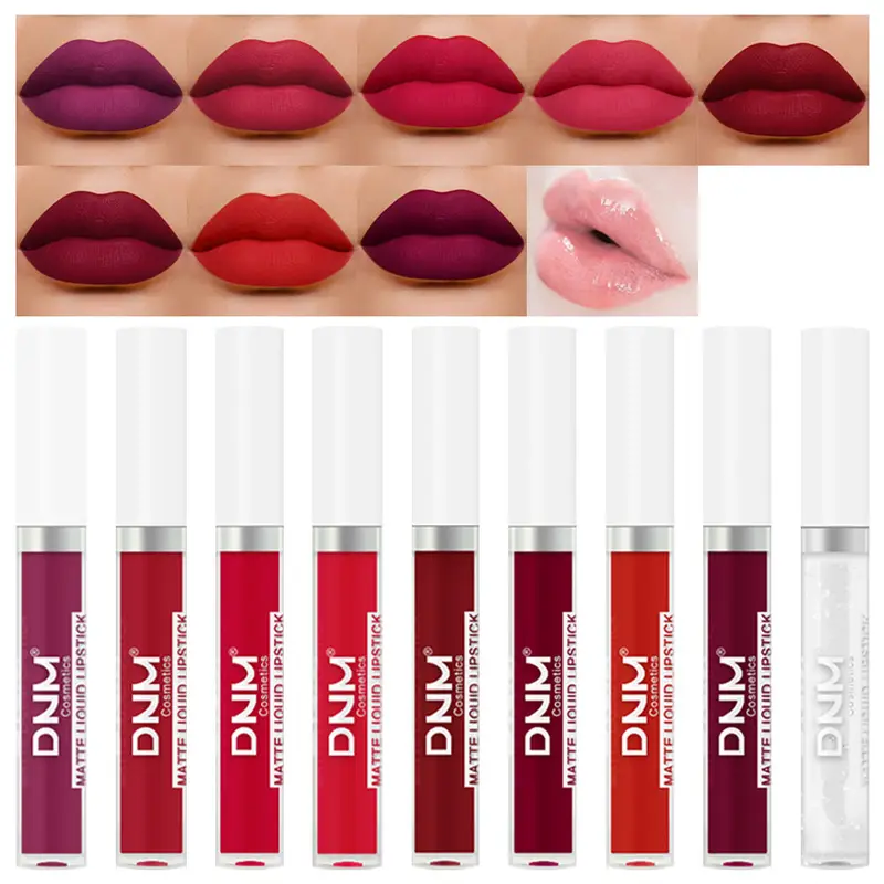 DNM 19 Warna Matte Velvet Liquid Gincu Kalis Air Tahan Lama Tidak Mudah Luntur Lipgloss Makeup Ungu Merah Bogel Tint Bibir Kosmetik — image 1
