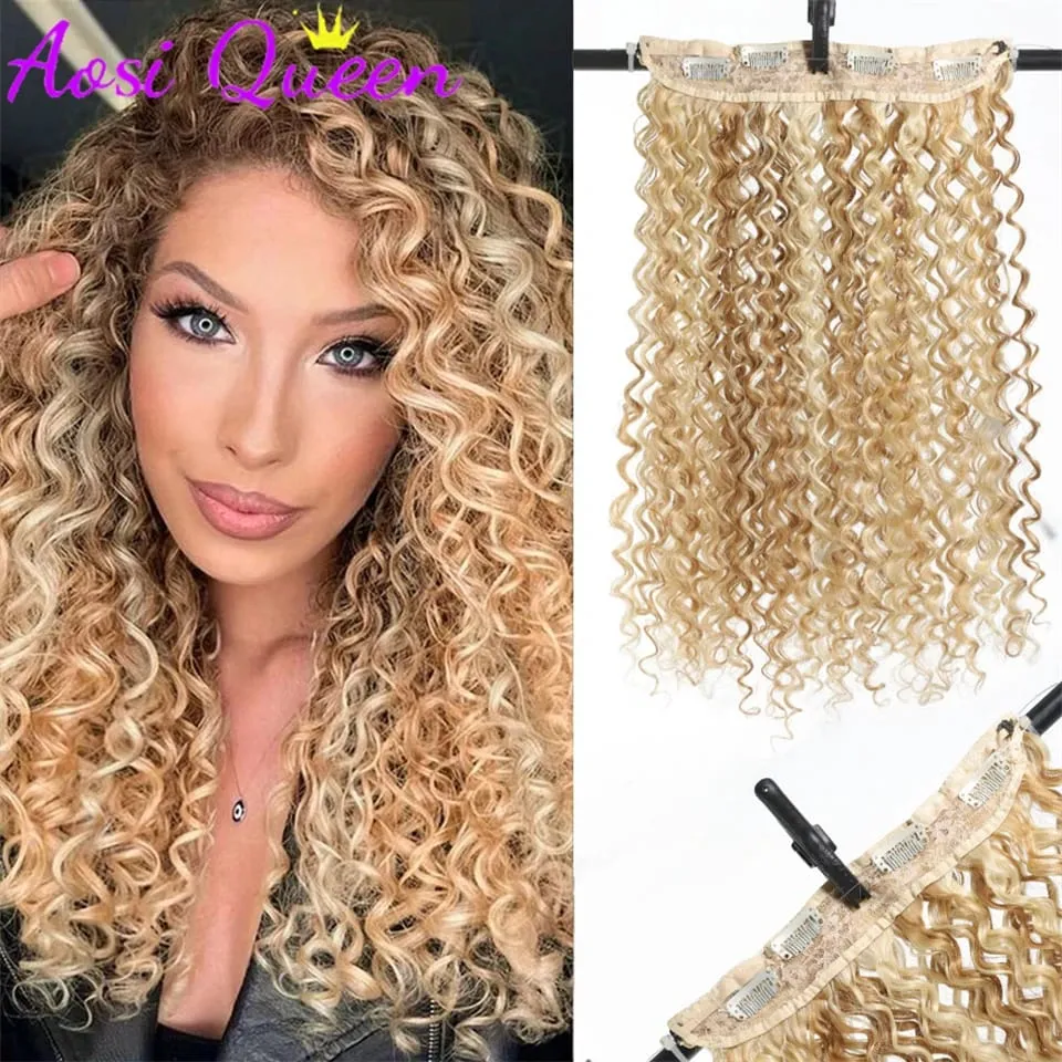 Synthetic 16Inch Water Wave Hair Extension Piece Adjustable Fluffy Curl BB Clip Fishing Line Hair Extension Women's Daily Party — image 2