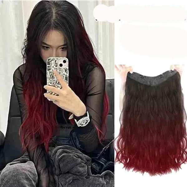 V-shaped One-Piece Synthetic 4 Clip In Hair Extensions Long Straight Hairstyle Hairpiece Colour 50CM Natural Fake Hair — image 24