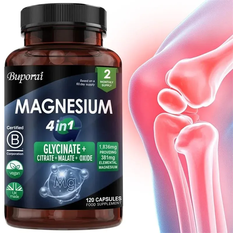 Magnesium 4-in-1 Complex - Supports Immune Health Promotes Muscle Relaxation and Bone Health and Helps Improve Sleep
