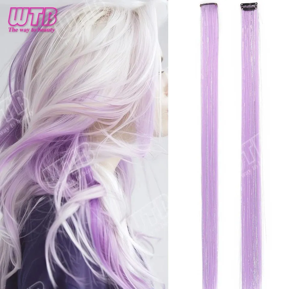 Peluca sintética de 60 cm, extensión de cabello coloreado estilo Clip BB con cable láser, adecuada para que mujeres y niñas la usen en días festivos y fiestas — image 10