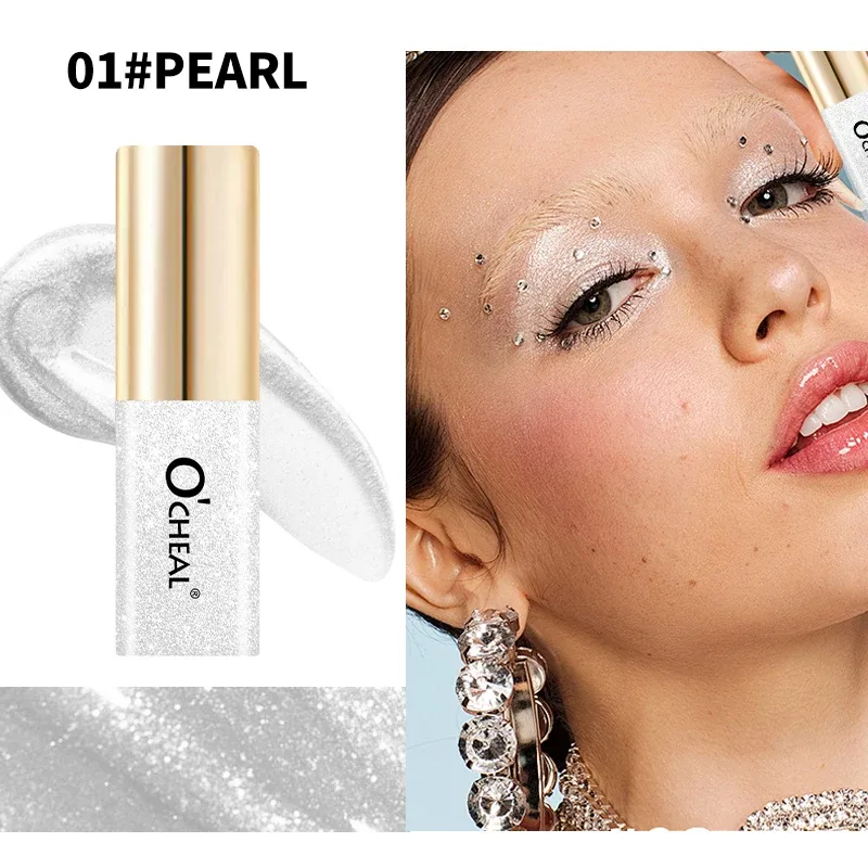 O’cheal Liquid Eye Shadow Neck Diamonds Shiny Waterproof Charming Silkworm Shimmer Eye Makeup Cosmetics Glitter Highly Pigmented