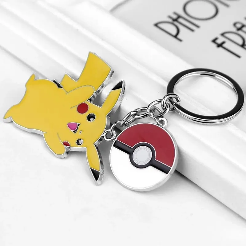 Anime Pokemon Keychain Cute Pikachu Metal Keychain Pendant Gift For Fans Unisex Jewelry — image 1