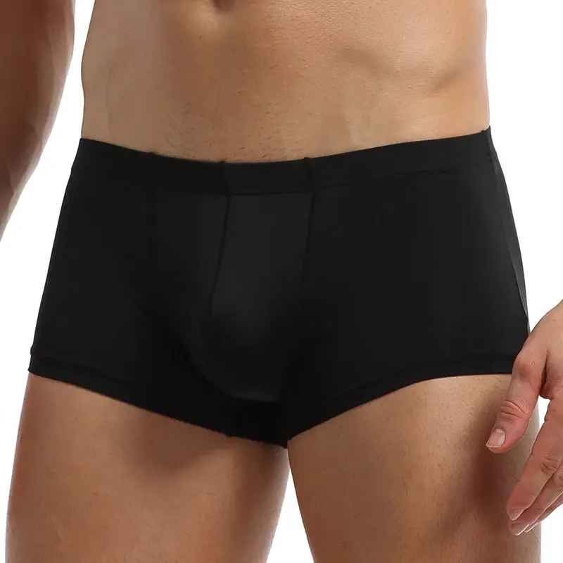 Fashion Boxers Ice Silk Man Underwear Underpants Breathable Comfortable Men's Panties Ultrathin BoxerShorts Trunks — image 2