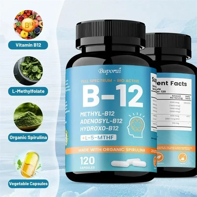 Vitamin B12 - Promotes Brain Health Boosts Cellular Energy Improves Mood Maintains Mental Clarity and Increases Energy