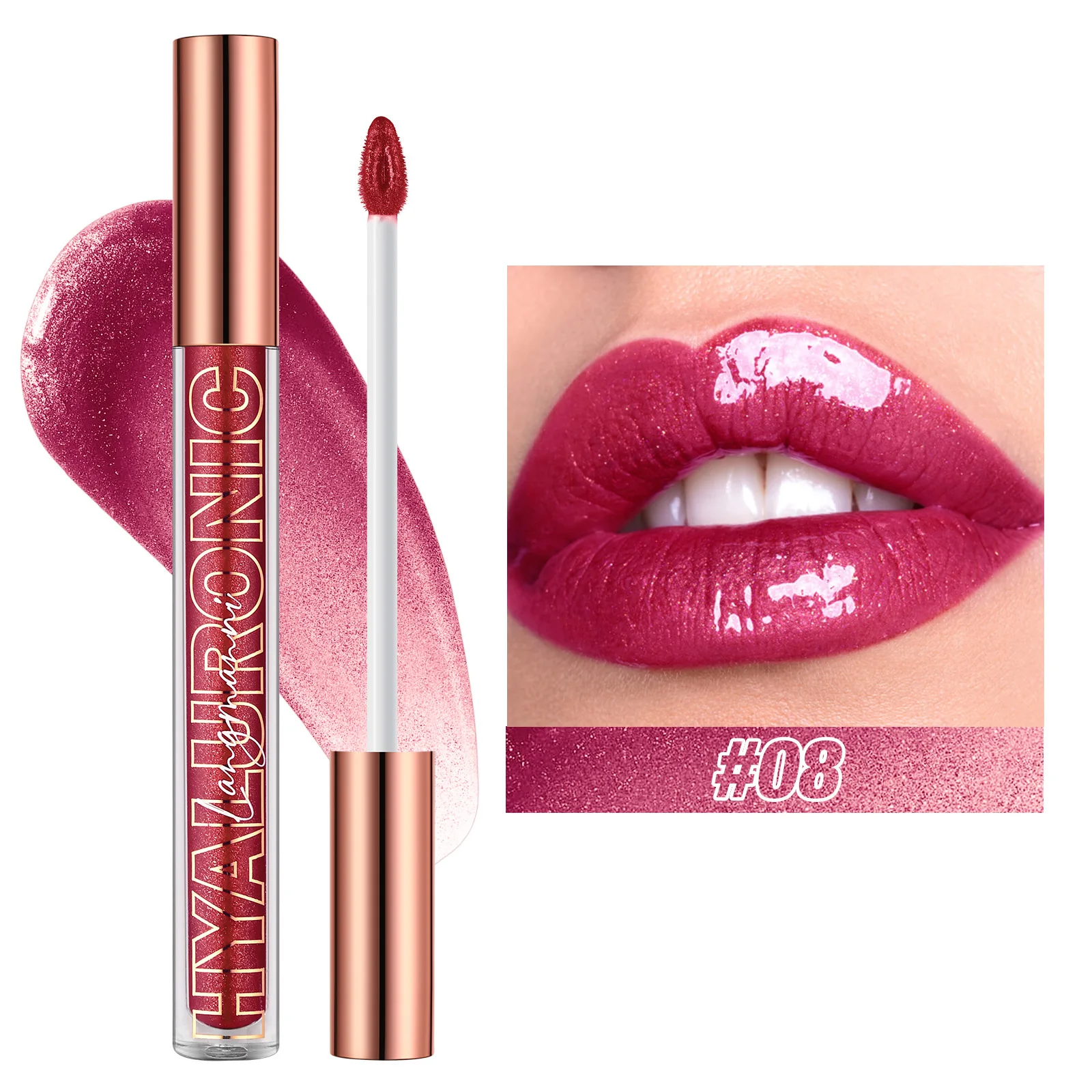 Pearlescent Glitter Plumping Lip Gloss Diamond Glitter Nude Pink Liquid Lipstick Shiny Glass Waterproof Sexy Lip Tint Lip Makeup — image 13
