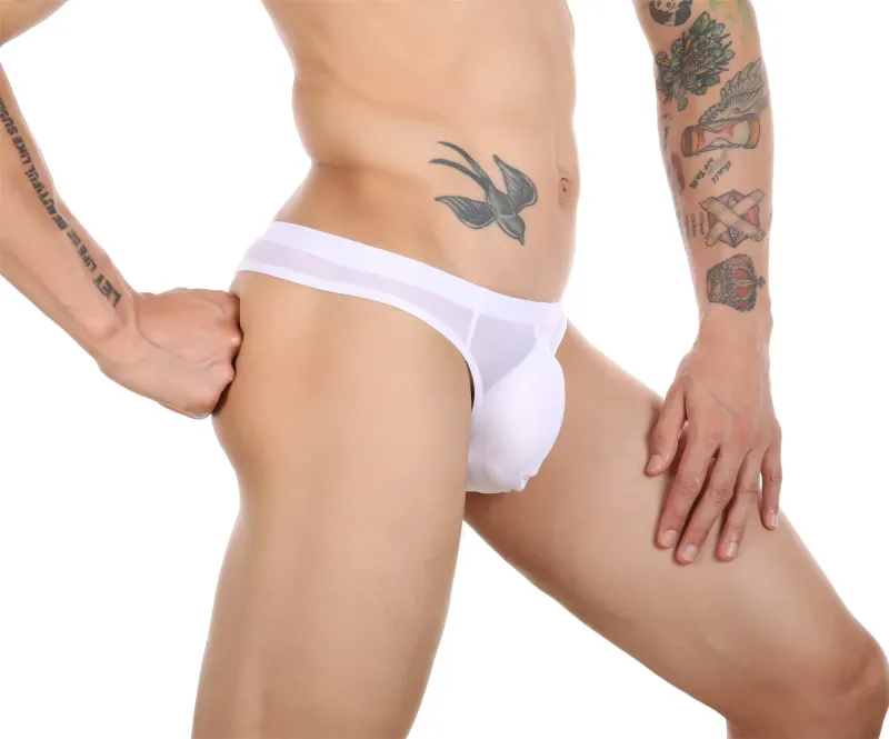 Sexy Men's Thongs Underwears Ultra-thin Thong G Strings Pouch Ice Silk Tanga Hombre Sexy Gay Underpants Breathable Briefs Men