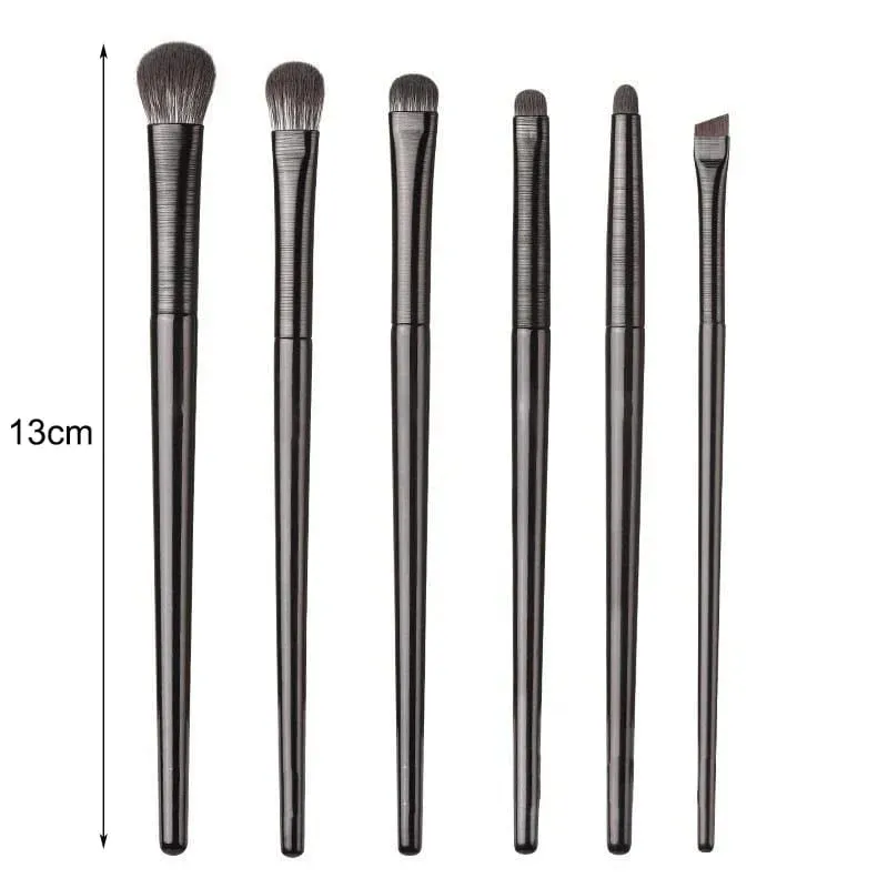 6pcs Black Eye Makeup Brushes Set Professional Contouring Eyeshadow Eyeliner Brush Portable Blending Facial Beauty Cosmetic Tool — image 2