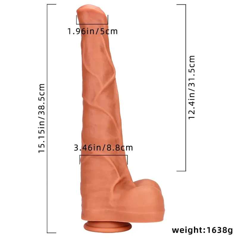 Super Large Horse Dildo 38.5cm With Suction Cup Soft Skin Feeling Huge Penis Thick Phallus Anal Plug Big Dick Sex Toys for Women — image 8