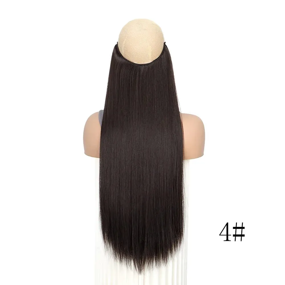 Straight Hair Extension with Invisible Synthetic Natural Straight Hairpiece for Women Long Straight Hair Piece with Fishing Line — image 10