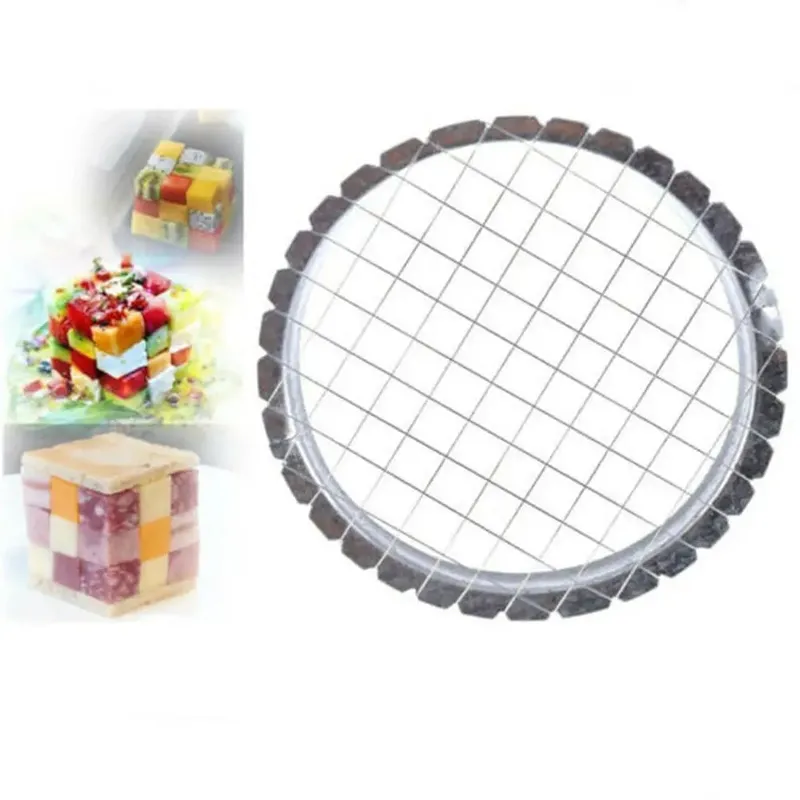 1Pc Cubes Round Grid Cutter Slicer For Egg Mushrooms Vegetables Kitchen Cut Device Tools Chopper Stainless Steel Egg Chopper