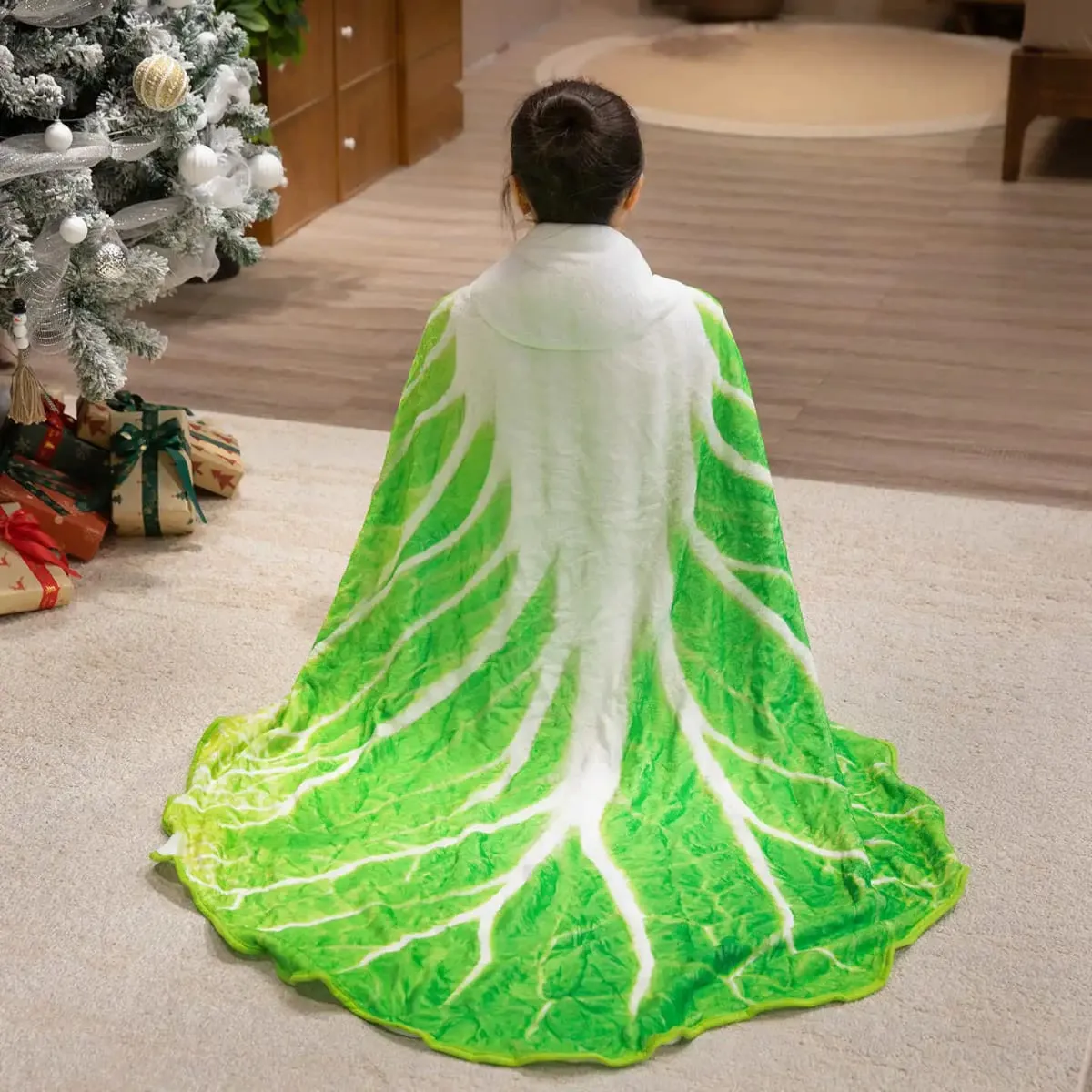 3D Lifelike Plush Chinese Cabbage Watermelon Blanket Simulation Stuffed Poached Egg Throw Pillow with Blanket 2 In 1 Cushion — image 5