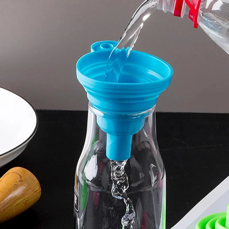 Silicone Funnel Gel Foldable Collapsible Fill Hopper S/L for Kitchen Jar Bottle Feeder Wine Auto Engine Oil Petrol Transfer — image 6