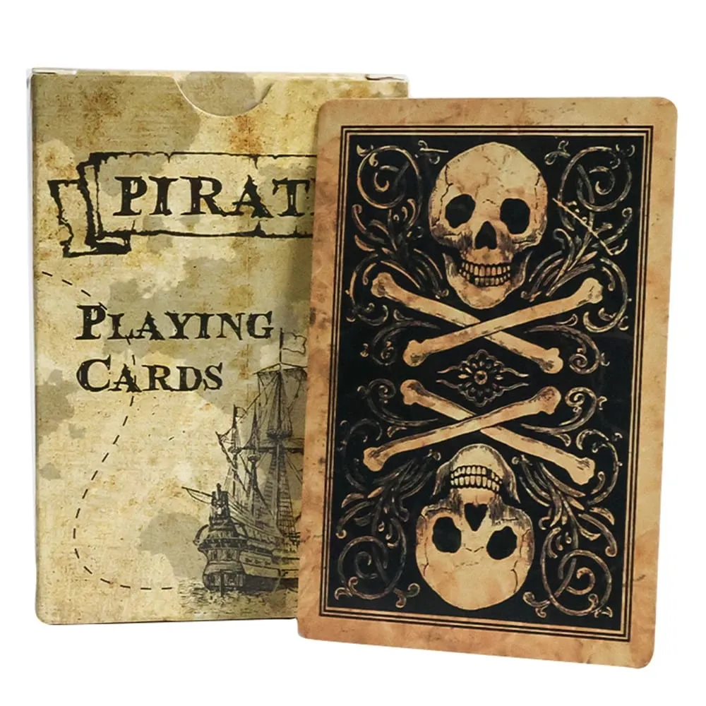 Pirate Skull Vintage Style Playing Cards Standard Deck of Cards Waterproof Poker Cards for Family Games Parties Gatherings — image 1
