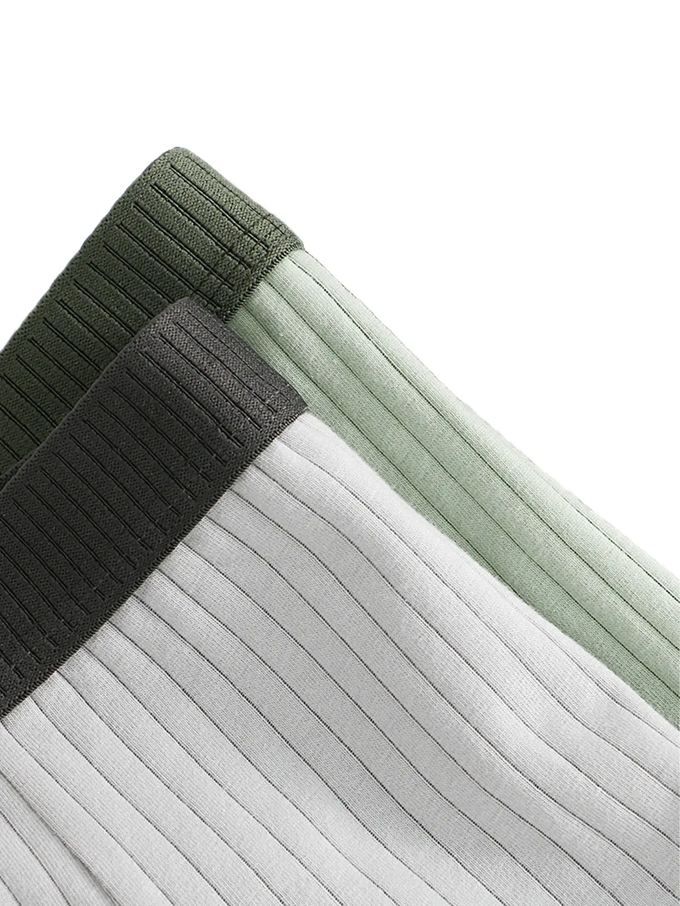 4-Pack Men's Cotton Boxer Briefs - Ribbed Texture, Contrast Waistbands, Soft & Breathable