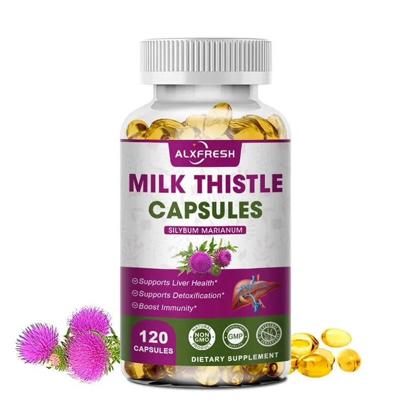 Milk Thistle Extract for Antioxidant Detox Support Liver Health Function Herbal Supplement Promotes Liver Cleansing and Repair