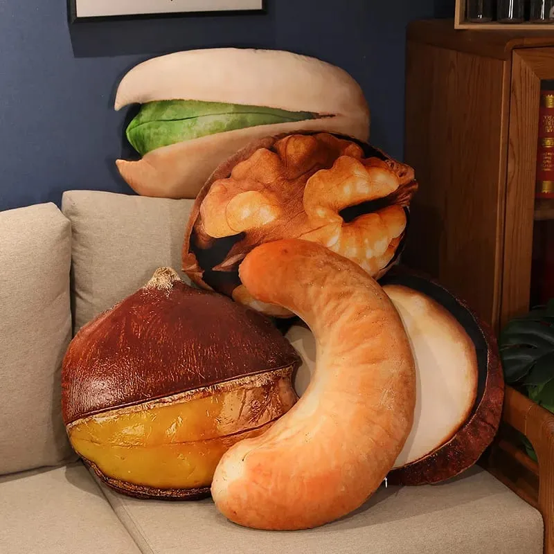 Simulational Nut Plush Pillow Creative Chestnut Plush Toy Funny Pecan Walnut Pillow Cushion Home Decor Kids Toy Birthday Gift — image 4