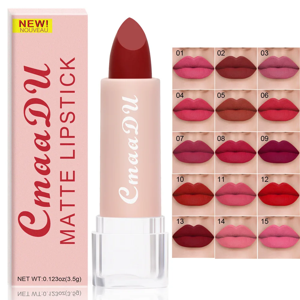 Matte Nude Pink Velvet Lipstick Milk Silky Texture Lips Stick Lasting Waterproof Matte Lipsticks Sexy Red Lipstick Korean Makeup