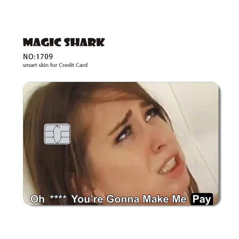 100% New Arrival Conch Money Bow Anime Speend or Save Meme Credit Card Film Debit Card Sticker Skin — image 18