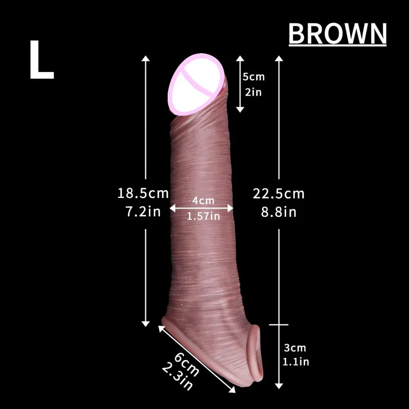 Ærme til erektion Penis træning Sexet voksen mand silikone penis ærme pik ring forlænger mandlig sexlegetøj dildo pik — image 11