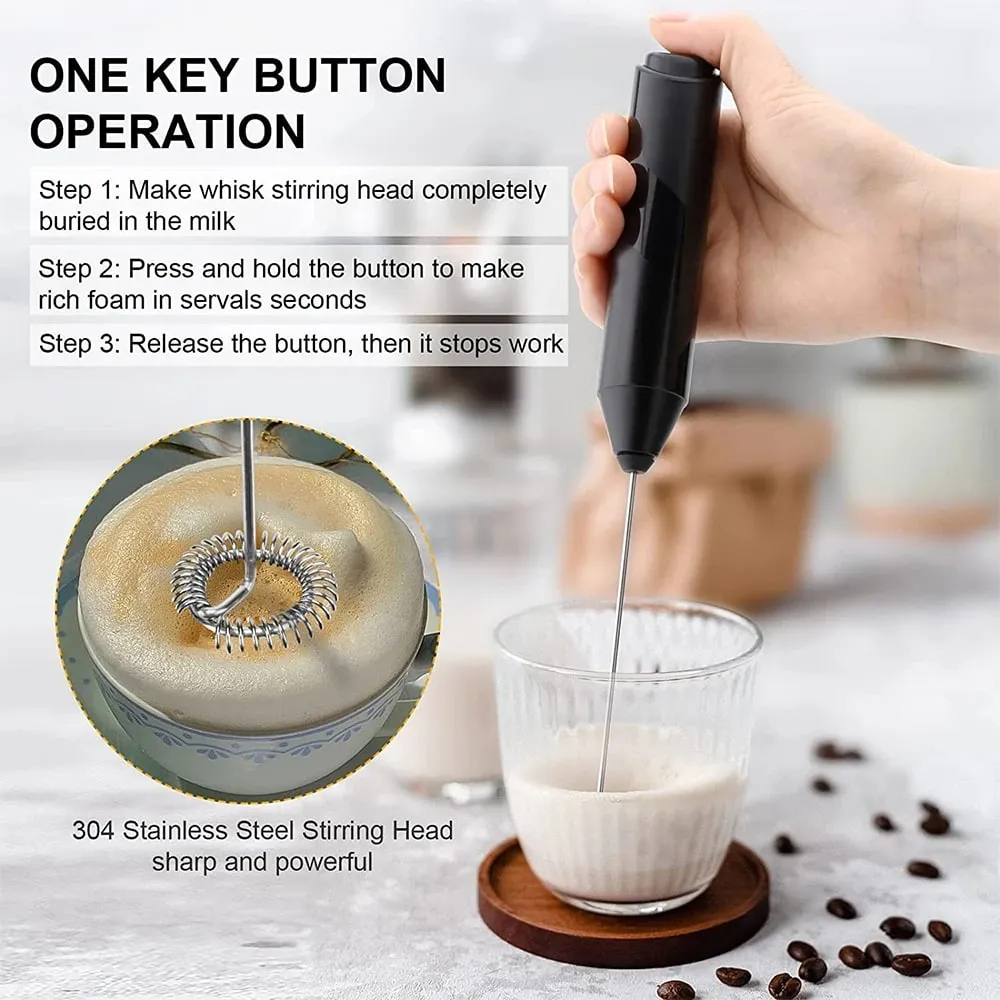 Electric Milk Frother Coffee Maker Handheld Whisk Beater Foam Maker Drink Mixer With Stand Kitchen Milk Coffee Egg Stirring Tool — image 4