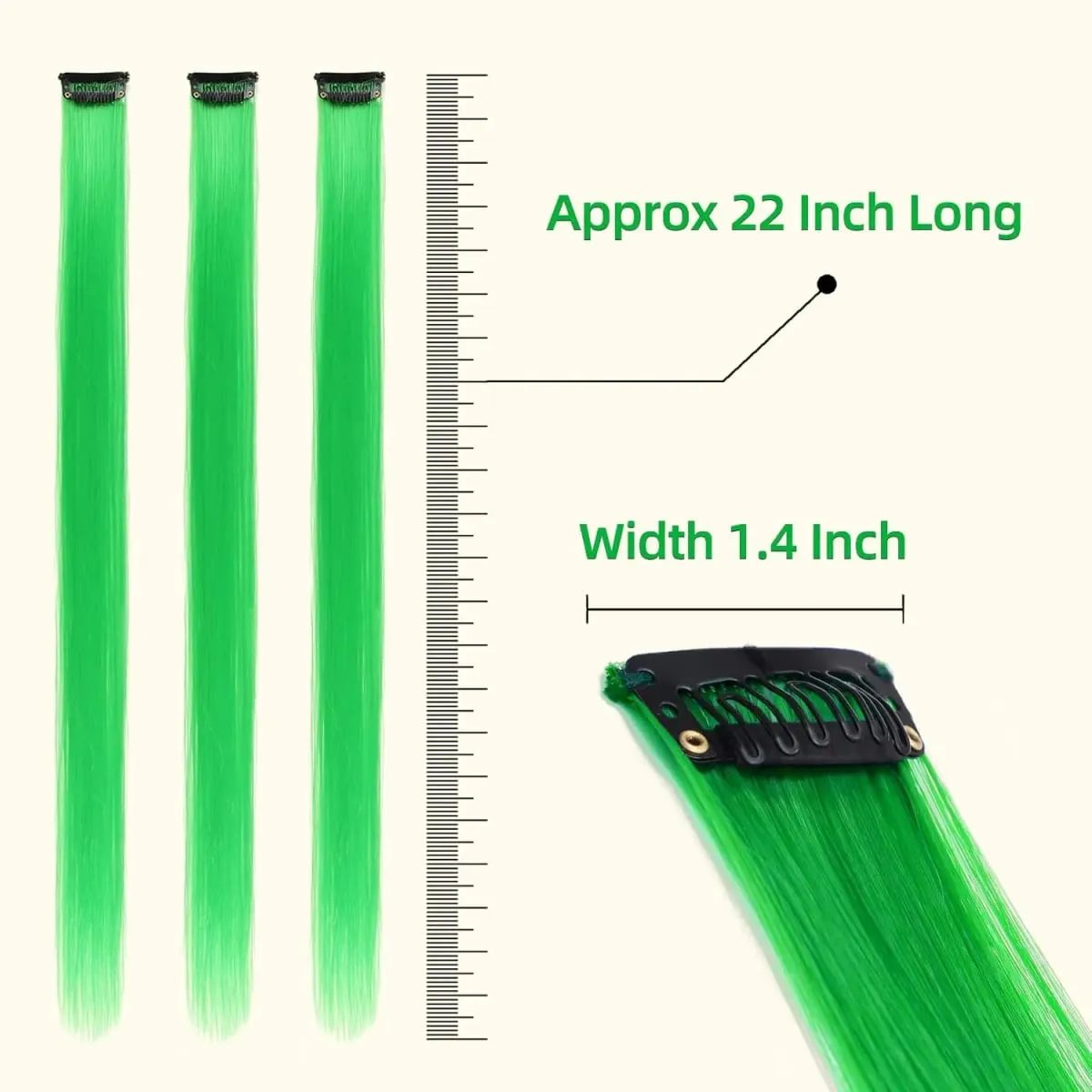 Synthetic 5PCS Colorful Hair Extensions Party Highlights Colorful Clip in Hair Extensions Straight Hairpieces for Women Girls — image 3
