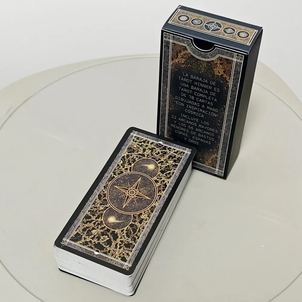 Kinner Tarot Deck A Cosmically Inspired Hand-drawn Complete 78 Card Traditional Tarot Deck 11*5.3cm In Spanish Espanol Language — image 3