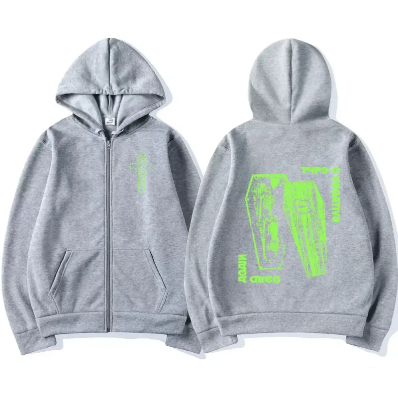 Type O Negative Dead Again Zip Up Hoodies Gothic Metal Rock Band Zipper Sweatshirt Men Women Clothing Jacket Hoody Streetwear — image 4