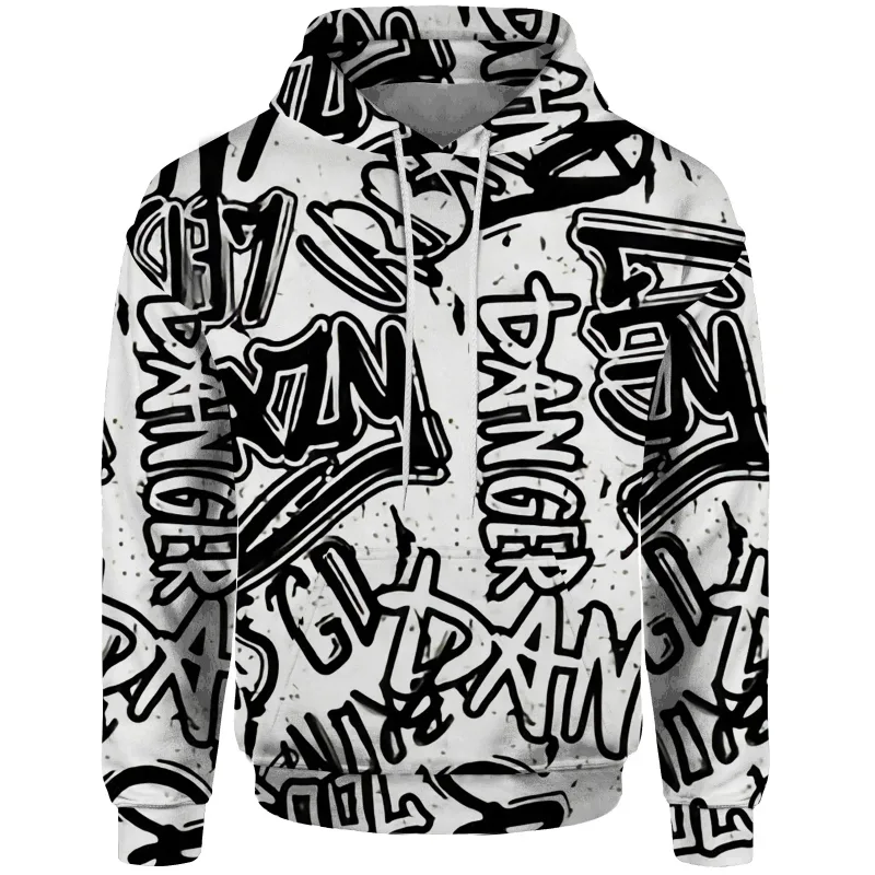 Graffiti Trendy Sweatshirt 3D Graphics Pattern Sweatshirt Male Clothes New In Hoodies & Sweatshirts Man Hoodie Men Clothing