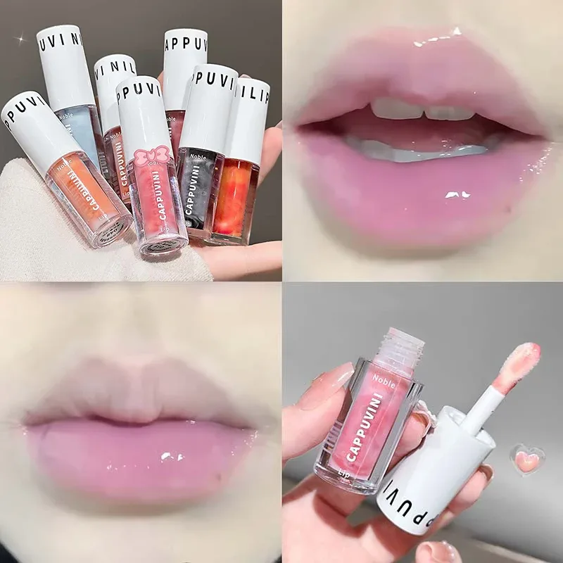 Clear Transparent Grey Purple Lip Gloss Hydrating Drying Lips Mirror Lip Glaze Tint Plumper Moisturizing Crystal Lip Oil Makeup — image 5