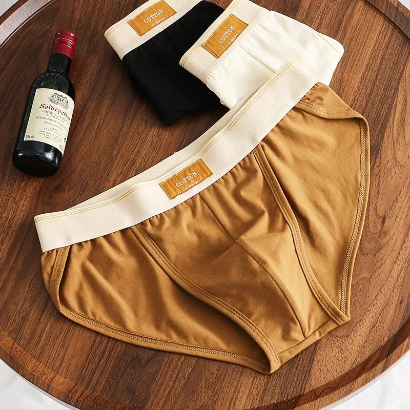 Men underwear cotton loose ropa interior hombre simple lingerie solid color calcinha Plus size sexy panties new boxers & briefs — image 3