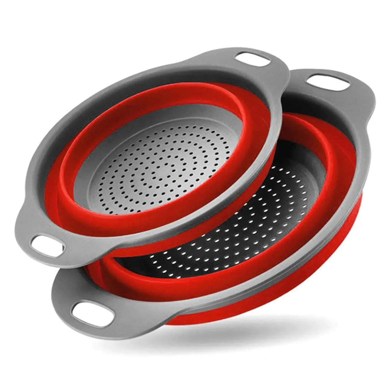 Kitchen Strainer Colander Set 2PCS Food Strainers for Kitchen Collapsible Colander with Plastic Handles for Pasta and Spaghetti