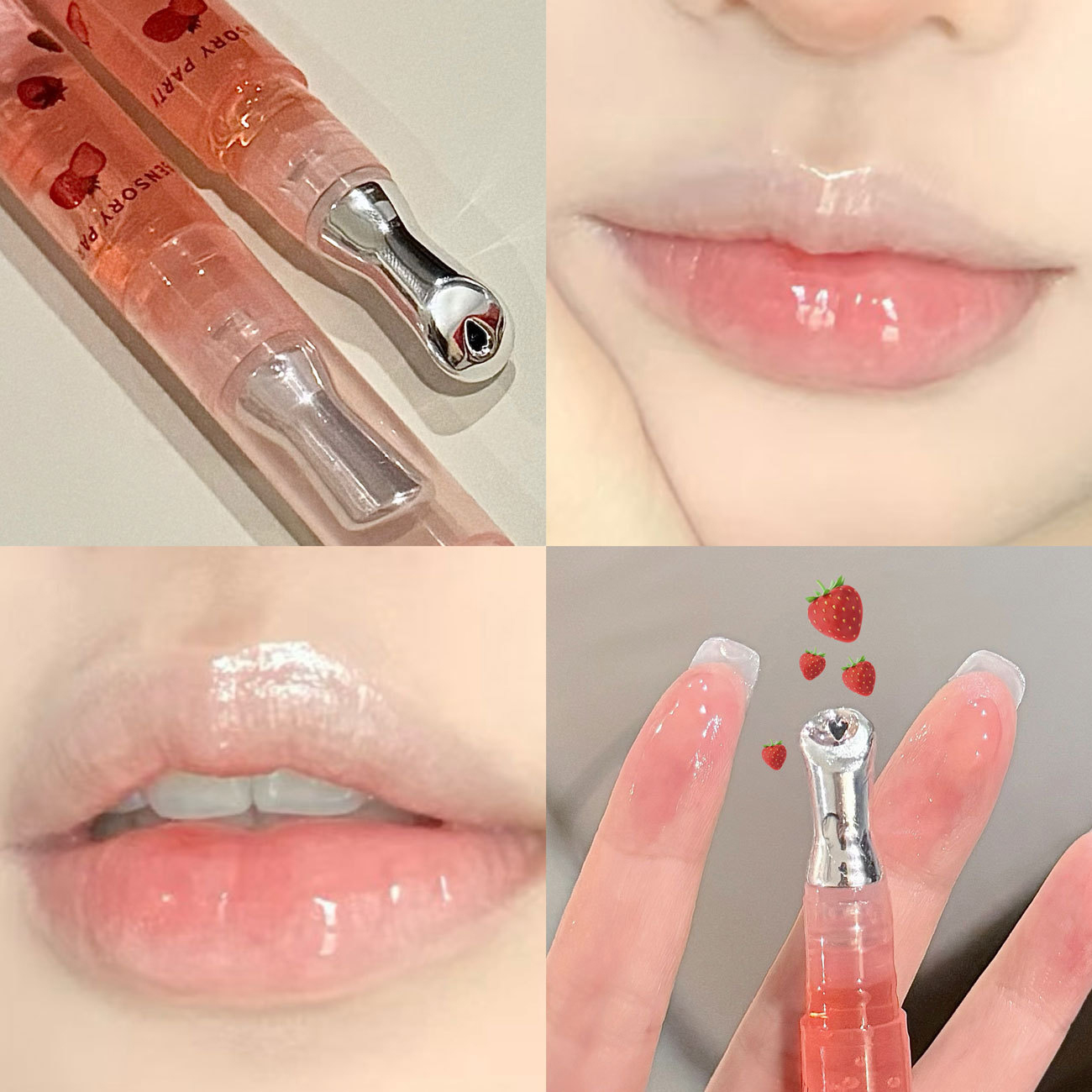 Peach Lip Oil Hydrating Mirror Lip Gloss Moisturizing Non-sticky Lip Tint Lips Plumper Autumn and Winter Lips Care Serum Primer — image 8