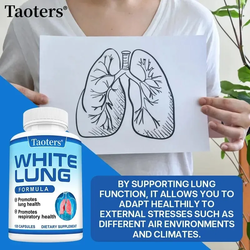 White Lung - with Quercetin Bromelain Vitamin D K Lung Cleansing and Detoxification Supports Lung and Respiratory Health — image 1