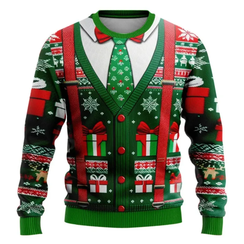 Sjov juletrøje Mænd Kvinder Pullover Xmas Sweatshirt Grim grafisk Y2k Sweatshirts til feriefest Løst herretøj — image 7